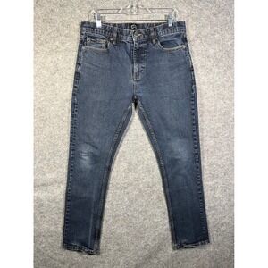 RVCA Daggers Men 34 SlimFit Dark Wash Indigo Denim Jeans Cotton Stretch V-310/10